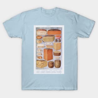 Vintage Cheese Board Chart T-Shirt